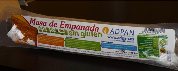 Masa de Empanada sin gluten 500g - ADPAN